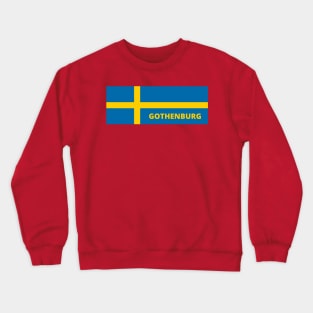 Gothenburg City in Swedish Flag Crewneck Sweatshirt